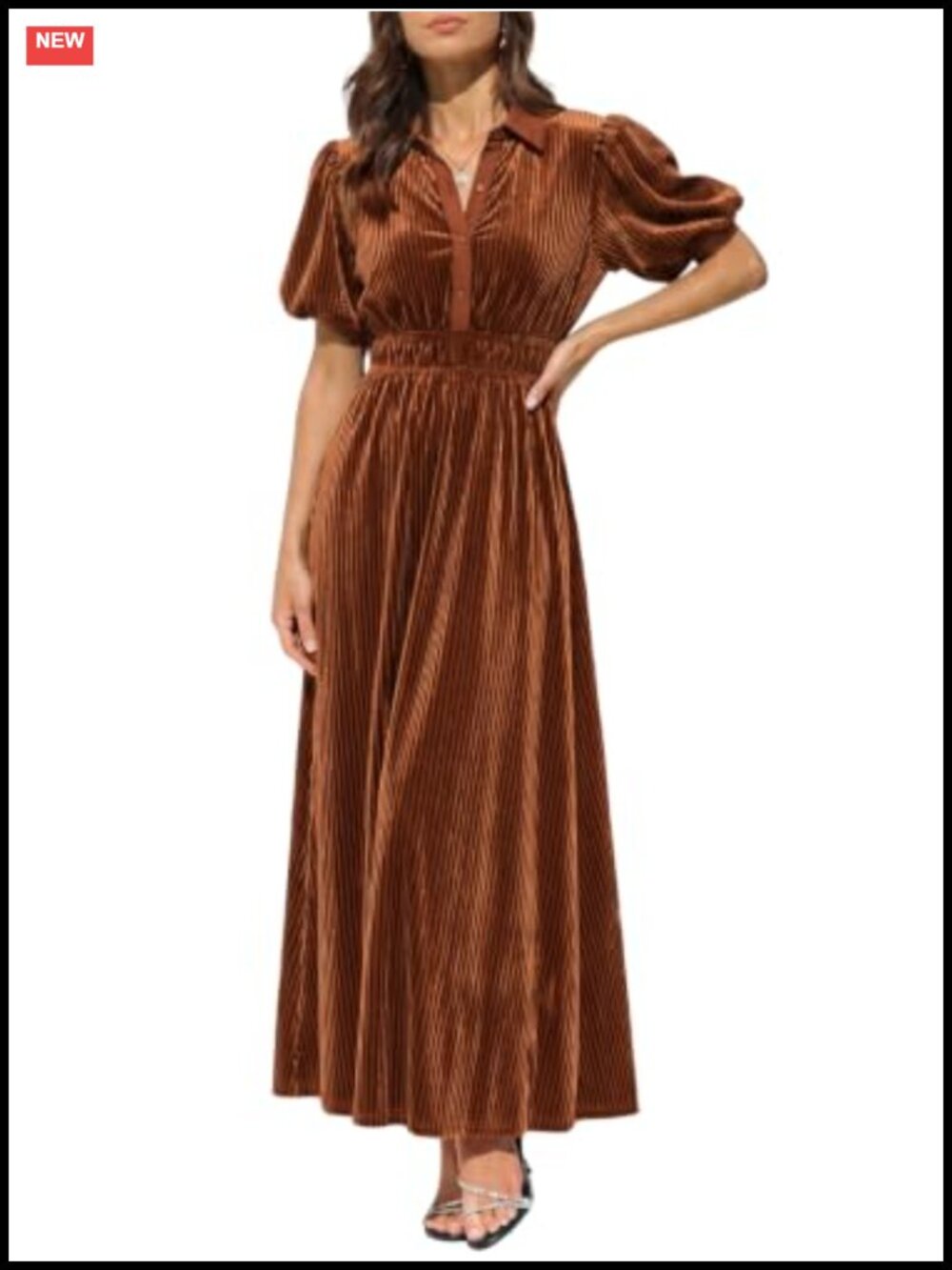 Velvet Maxi Dress Womens Fall Collared Button Down Pockets